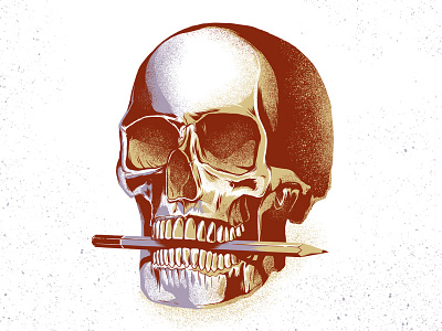 Skull HB digital illustration pencil skull texture