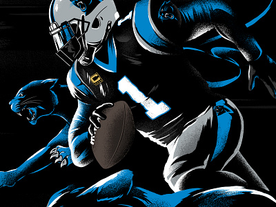 Leading the Charge cam newton carolina panthers football illustration instagram keep pounding nfl panther panther nation player social media sports