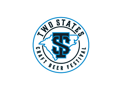 Two States beer branding craft beer initials logo north carolina type