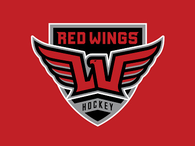 Red Wings brand eagle hockey lehigh valley logo shield sports wings