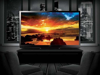 Elite 23k ad black and white color elite hd living room magazine sunrise sunset tv