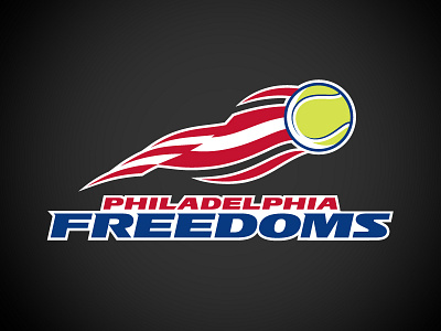 Philadelphia Freedoms Logo 23k america flag flames freedom identity logo philadelphia sports team tennis tennis ball