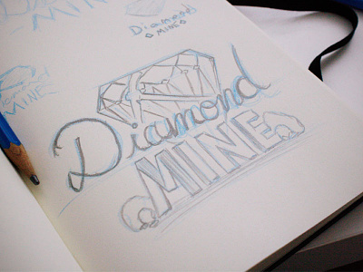 Diamond Mine Logo behance book diamond dribble in logo mine moleskin process shot sketch work