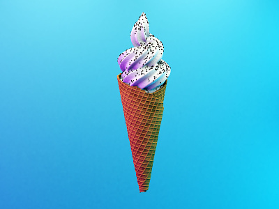 3D Ice Cream 3d cinema4d glow icecream lightbox lighting neon
