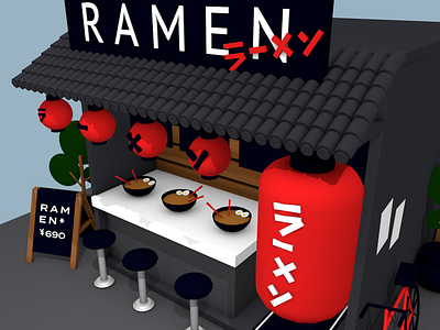 Ramen - Details 3d 4d building cinema design eggs food graphic illustration noodles ramen