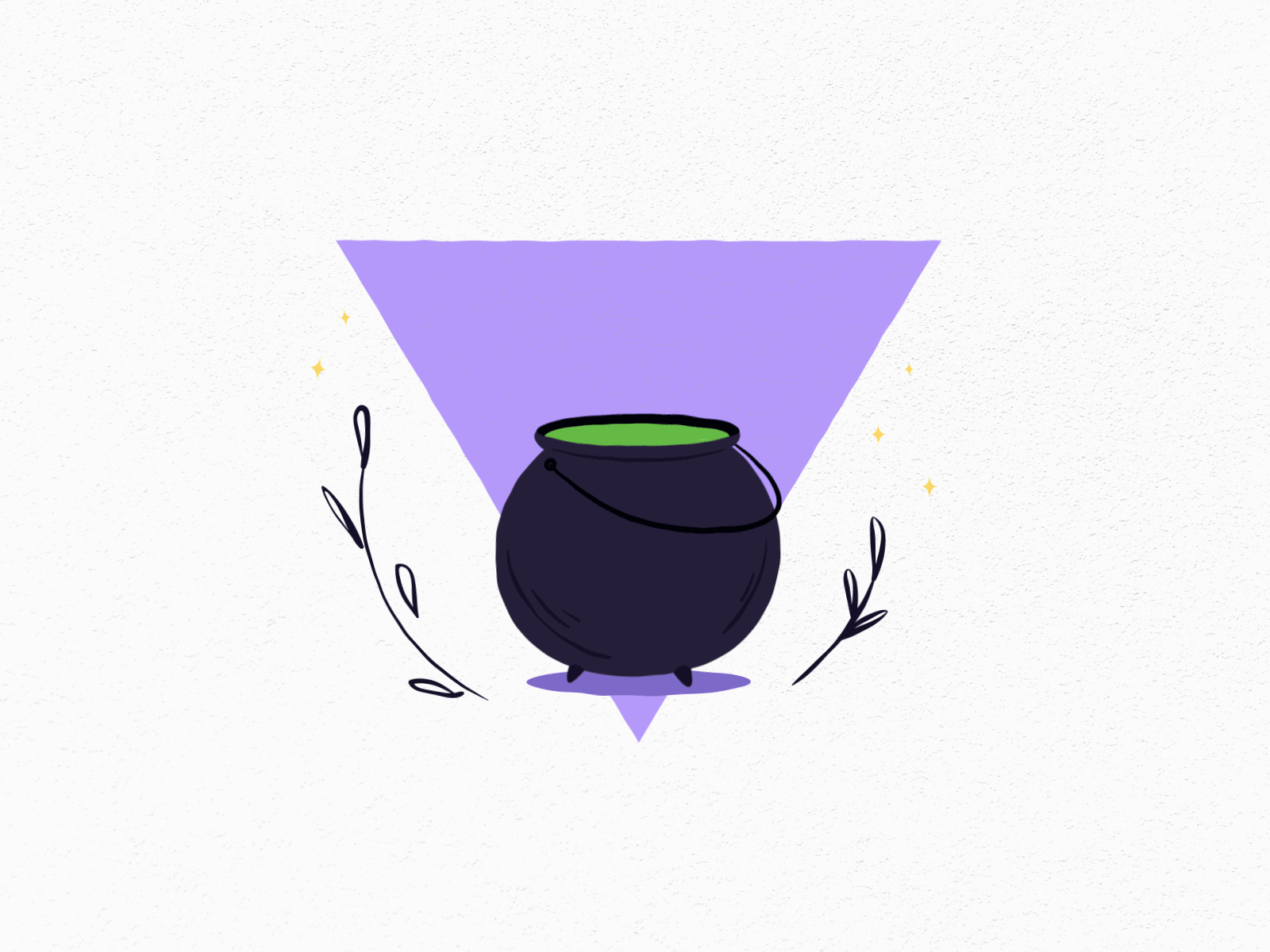 A Spoookky Cauldron animation bubbles cauldron design gif green halloween illustration mograph motion motion graphics posion potion purple simple spooky stars witch