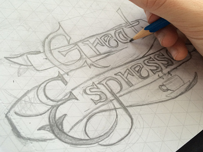 Great Espresso break coffee design espresso illustration lettering pencil practice quick sketch type work