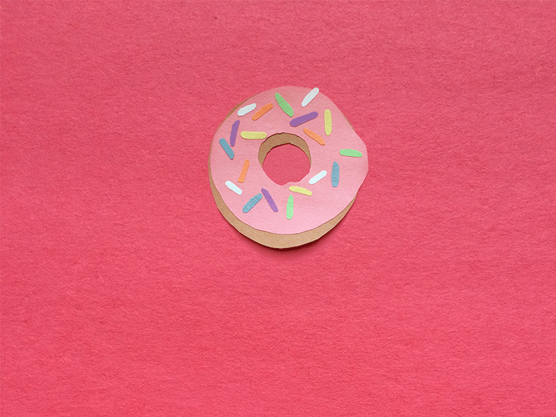 Donut mind if I do animation construction craft day donut gif paper pink pun