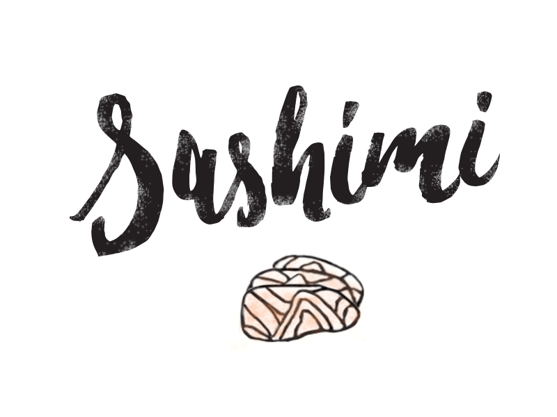 Sashimi design gif lettering sashimi sushi type typography
