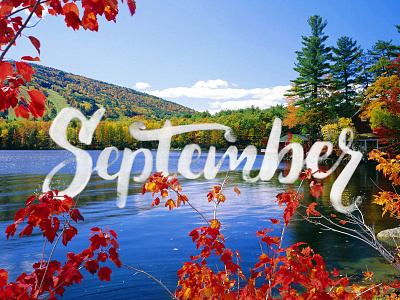 September brush design fall lettering september type
