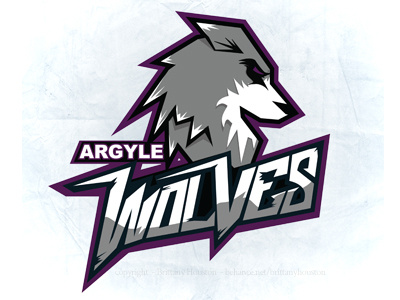 Argyle Wolves argyle grey logo purple sports white wolf wolves