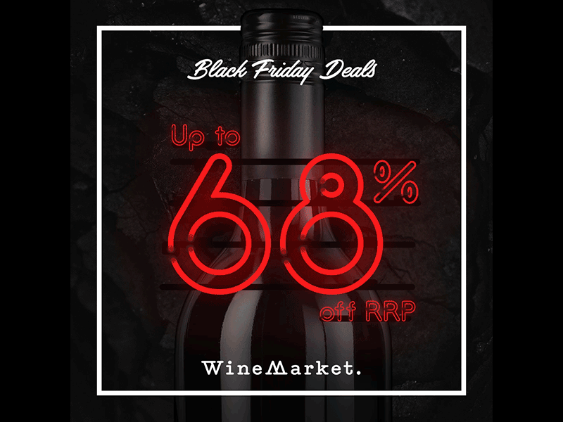WineMarket Black Friday after black deal design effects graphic lettering lights market media motion neon neon sign sale social socialmedia wine