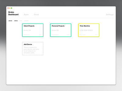 Drobo Dashboard Utility Mac App design mac app ui ui ux design utility