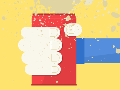Exploding soda can editorial flat illustration illustrator