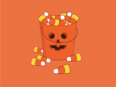 Overflowing Halloween candy bucket candy halloween illustrator orange