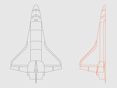 Space Shuttle illustrator process space shuttle top view
