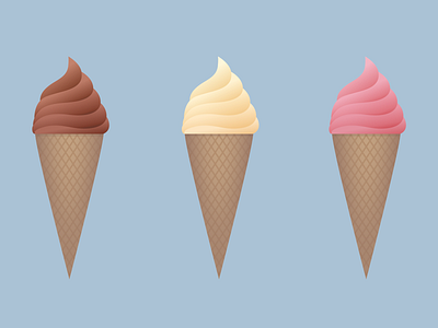 Ice Cream Cones cartoon food icecream illustration minimal summer svg vector