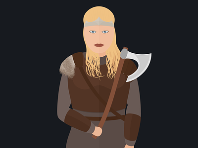 Sigrid axe cartoon character illustration inkscape minimal minimalistic nordic svg vector viking woman