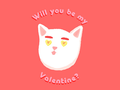 Lover Cat 14 feb animal cat character design digital illustration valentines day