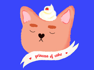 Princess of cake cake cakes cat character color cute illustration illustration digital pastel