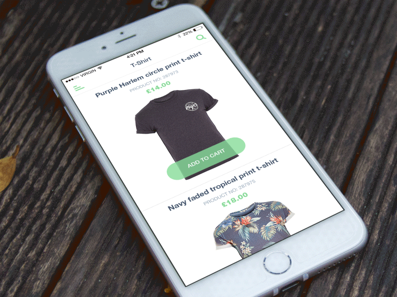 T-shirt - Filter Animation animation app apple filter ios mobile search size ui uiux ux