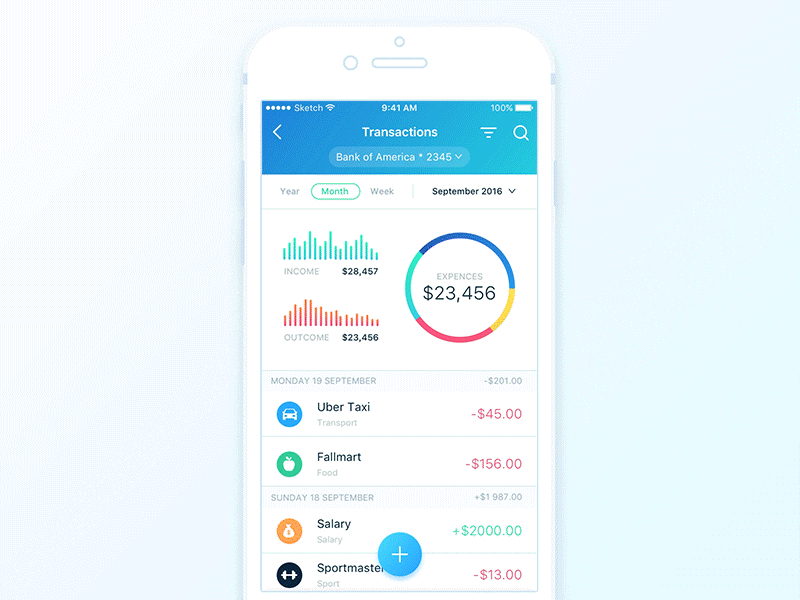 Finance App - New Transaction apple card clean finance ios mobile money simple transaction ui ux
