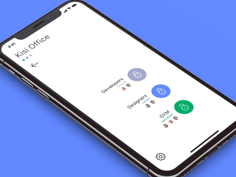 Kisi App - First Concept clean white application dashboard gif interaction interface animation ios mobile app locks menu navigation