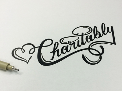 Love Charitably charity hand drawn hand lettering heart jenna jenna bresnahan lettering logo logotype script type typography