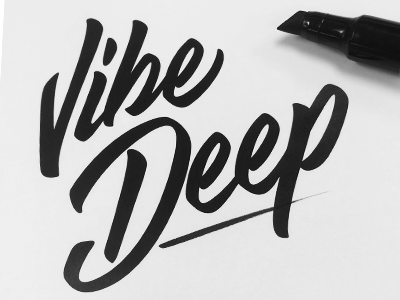 Vibe Deep Logo hand drawn type hand lettering jenna jenna bresnahan lettering logo logotype type typography