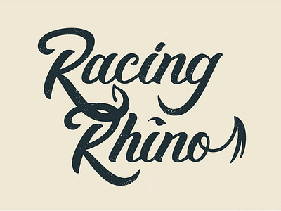 Racing Rhino Logo branding custom lettering hand drawn type hand type identity lettering logo logotype sketch type typography