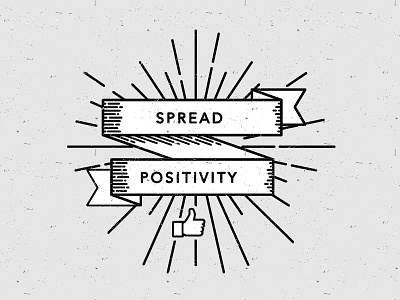Spread Positivity badge kind kindness mark positivity ribbon seal sketch