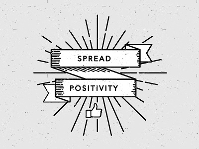 Spread Positivity badge kind kindness mark positivity ribbon seal sketch