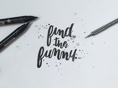 Find The Funny brush drawing freehand fun funny hand drawn type hand type jenna bresnahan lettering sketch type typography