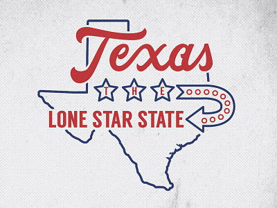 The Lone Star State america dallas handdrawntype lettering neon sign star texas type typography vintage