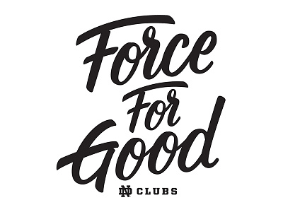 Force for Good Logo handtype identity lettering letters logo logotype mark script type typography university