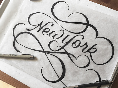 New York Script city elegant handtype lettering ligature new york ny nyc script sketch type typography