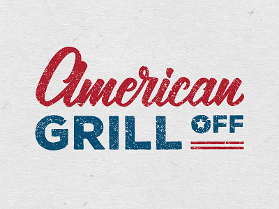 American Grill Off Logo american chicago flag handtype lettering logo logomark logotype script type usa