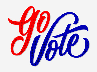 Go Vote election flag handtype lettering script type typogaphy u.s.a. vote