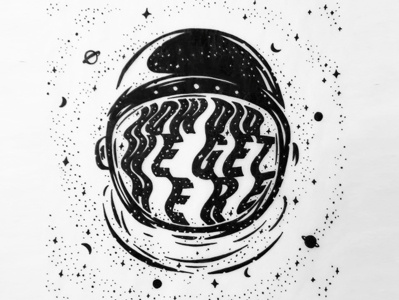 How Did We Get Here black and white drawing hand drawn type illustration lettering space stars type typography universe