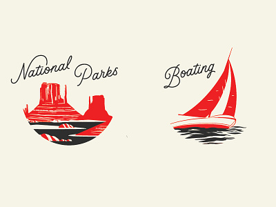 Illustration Badges badge boating branding illustration lettering parks