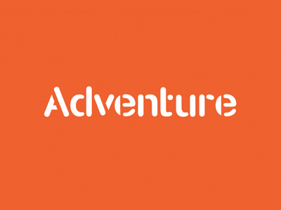 Adventure Logo art direction branding creative film company logo orange rounded stencil typography