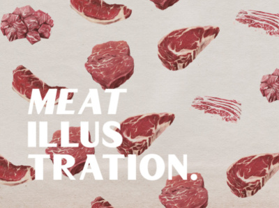 MEAT illustration artwork design digitalpainting graphic design illustration meat paint painting realism vintage art