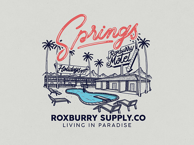 Springs appareldesign graphic design illustration lettering motel surf art vintage vintage art
