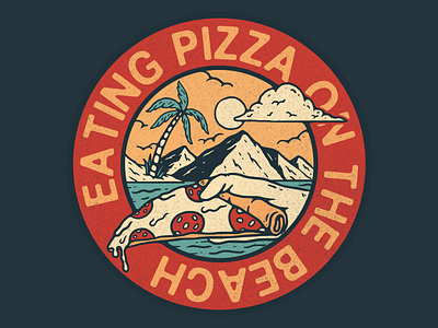 Eating Pizza apparel appareldesign branding design graphic design illustration merch design recksastudio tshirt tshirt design vintage