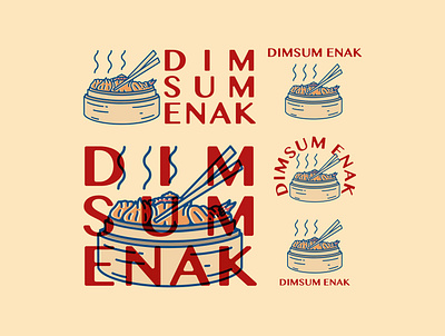 Dimsum Enak art branding design flatdesign food graphic design illustration logo logo design logotype vector