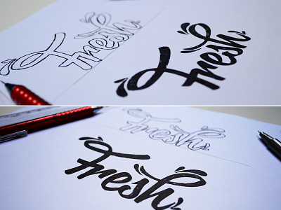 Fresh de Grapefruit -1- agency caligraphy design fresh grapefruit handwriting identity juice lettering logo sketch typography