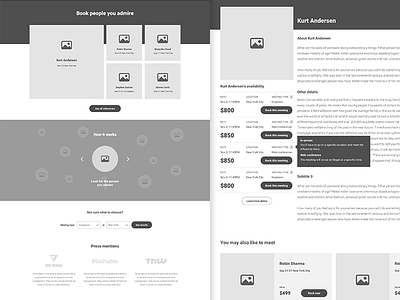 High fidelity wireframes for a project we're working on