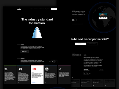 AirportLabs airport aviation black black and white business corporate industry plane ui ux website