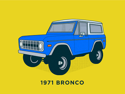 Bronco 1971 bronco car ford icon illustraion retro suv truck