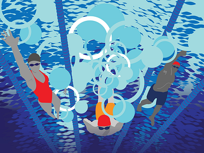 Illustration for a poster advertising adult swim lessons